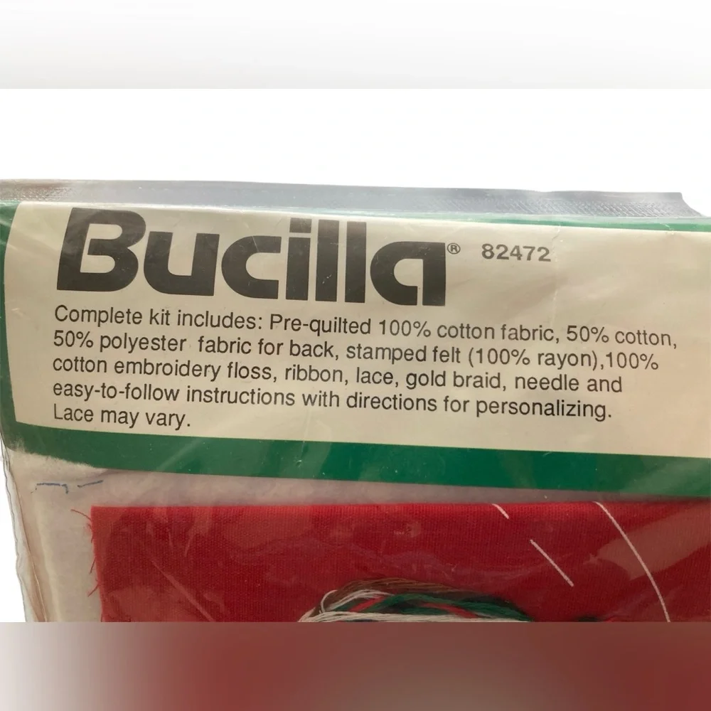 Vintage Bucilla ‘Countrytime’ Red Christmas Stocking Kit with White Geese
